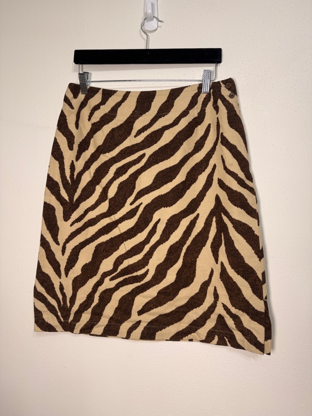 Women’s Zebra Print A-Line Skirt - Brown & Cream